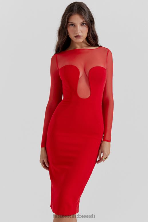 darcy scarlet plunge midi kleit House of CB JZJ4T109 Riietus