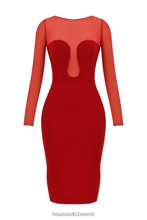 darcy scarlet plunge midi kleit House of CB JZJ4T109 Riietus