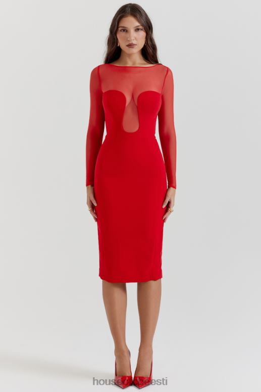 darcy scarlet plunge midi kleit House of CB JZJ4T109 Riietus