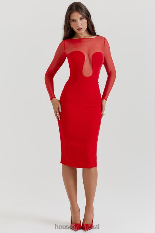 darcy scarlet plunge midi kleit House of CB JZJ4T109 Riietus