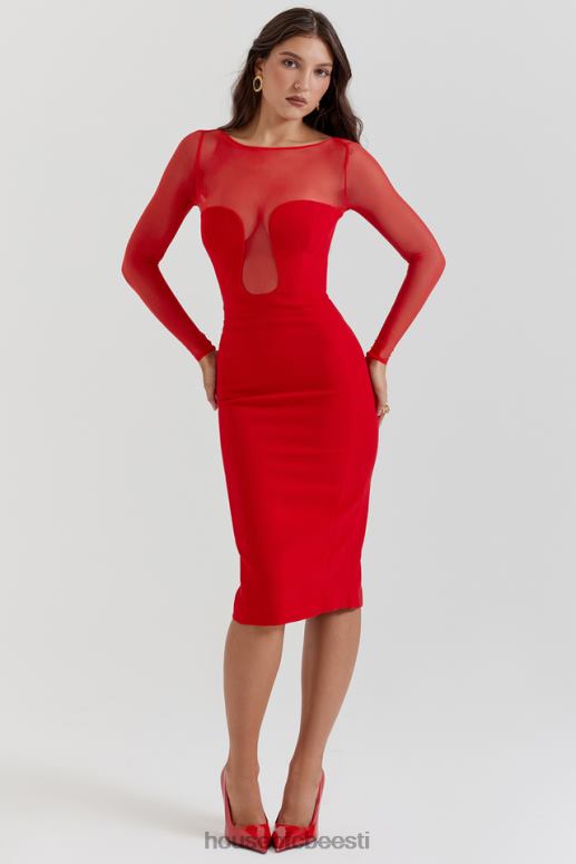 darcy scarlet plunge midi kleit House of CB JZJ4T109 Riietus