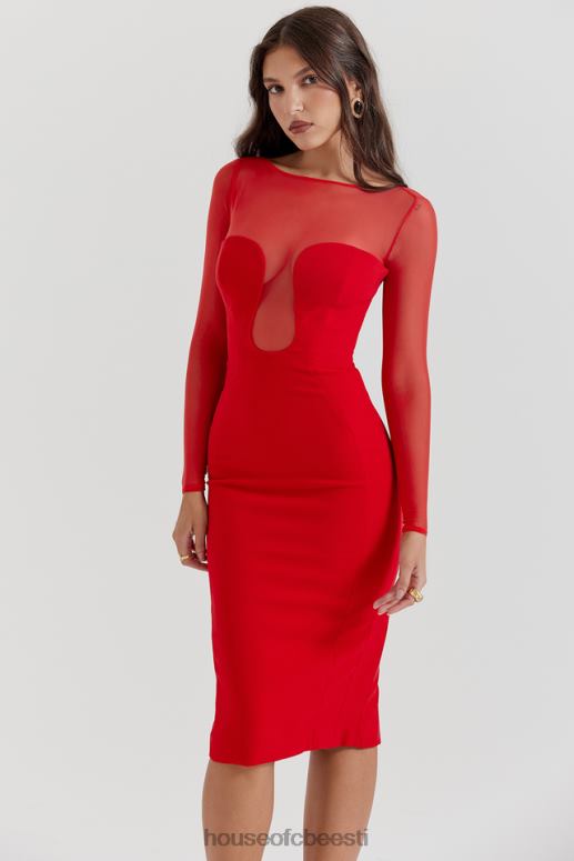 darcy scarlet plunge midi kleit House of CB JZJ4T109 Riietus