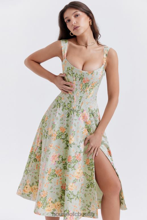 saira hele jademustriga midi sundress House of CB JZJ4T242 Riietus