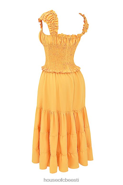 phedra tangerine shirred sundress House of CB JZJ4T203 Riietus