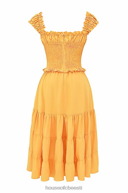 phedra tangerine shirred sundress House of CB JZJ4T203 Riietus