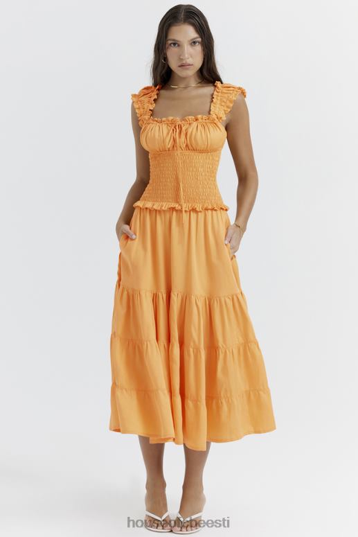 phedra tangerine shirred sundress House of CB JZJ4T203 Riietus