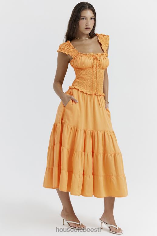 phedra tangerine shirred sundress House of CB JZJ4T203 Riietus