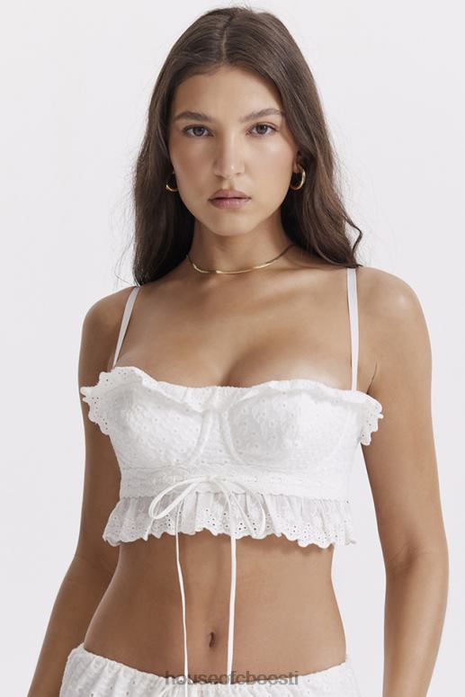 federica valge broderie anglais bralette top House of CB JZJ4T674 Riietus