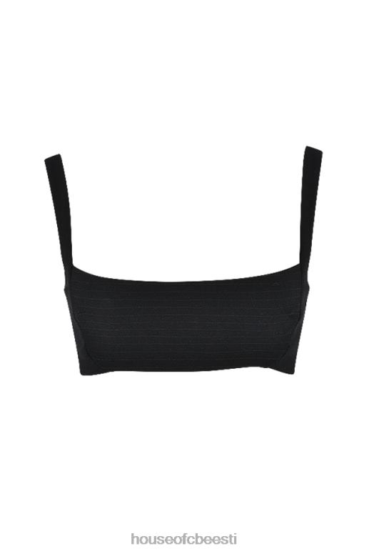 luciana musta plisseeritud bandeau top House of CB JZJ4T724 Riietus