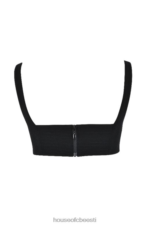 luciana musta plisseeritud bandeau top House of CB JZJ4T724 Riietus