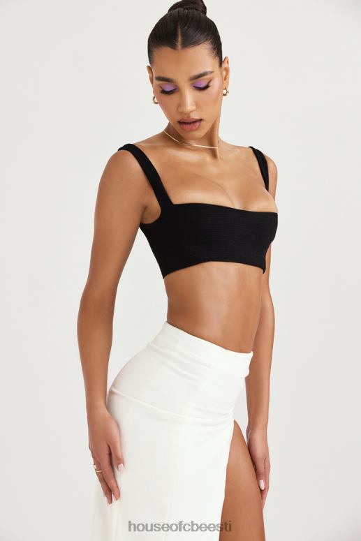 luciana musta plisseeritud bandeau top House of CB JZJ4T724 Riietus