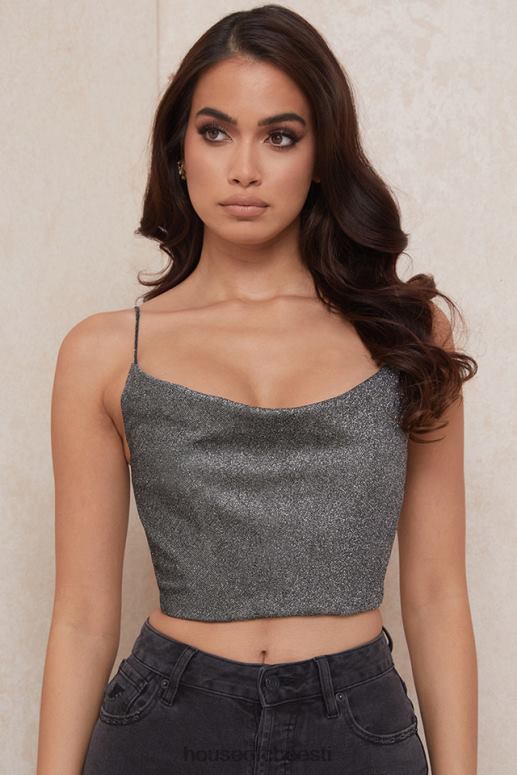 lulia hõbedane crop top House of CB JZJ4T774 Riietus