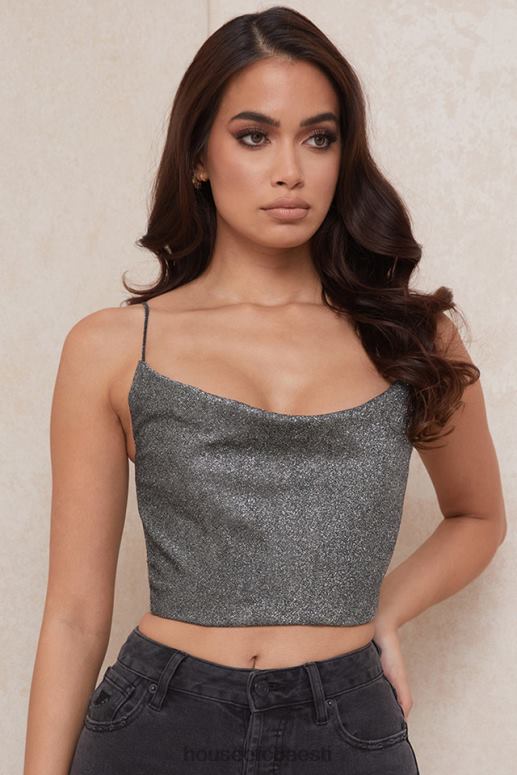 lulia hõbedane crop top House of CB JZJ4T774 Riietus