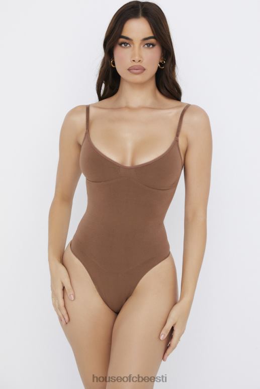 skulptuur stringide bodysuit mokka House of CB JZJ4T1264 Riietus